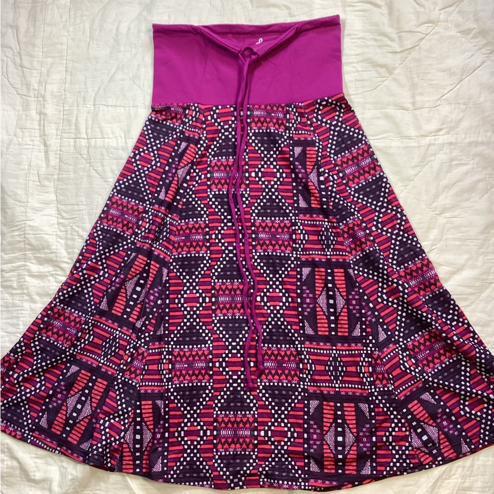 Prana USA Solana Convertible Halter Strapless Dress Geometric Magenta Small
